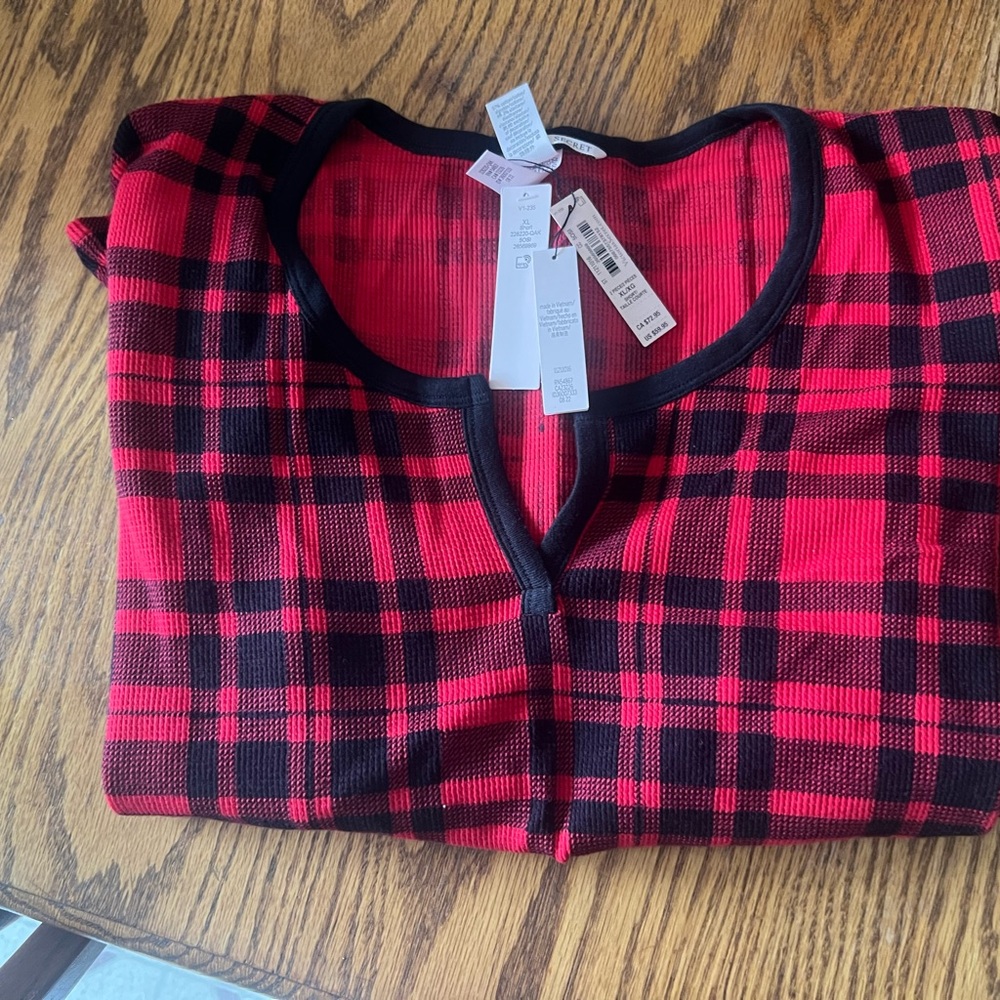 Red and Black Plaid Top and Pants